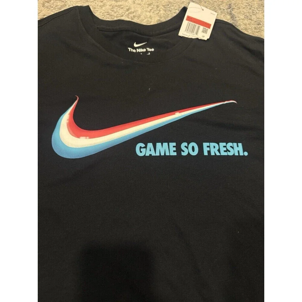 Nike Limited "Game So Fresh" Men's Jet Black Large Long Sleeve Tee 100% Cotton - Picture 2 of 7